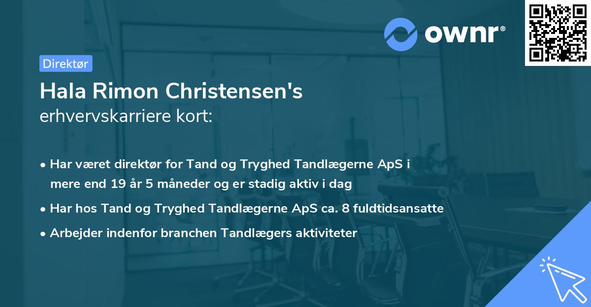 Hala Rimon Christensen's erhvervskarriere kort