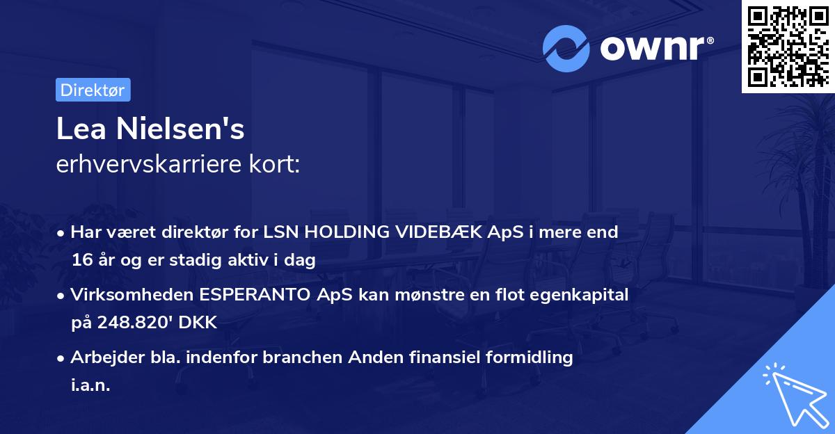 Lea Nielsen's erhvervskarriere kort