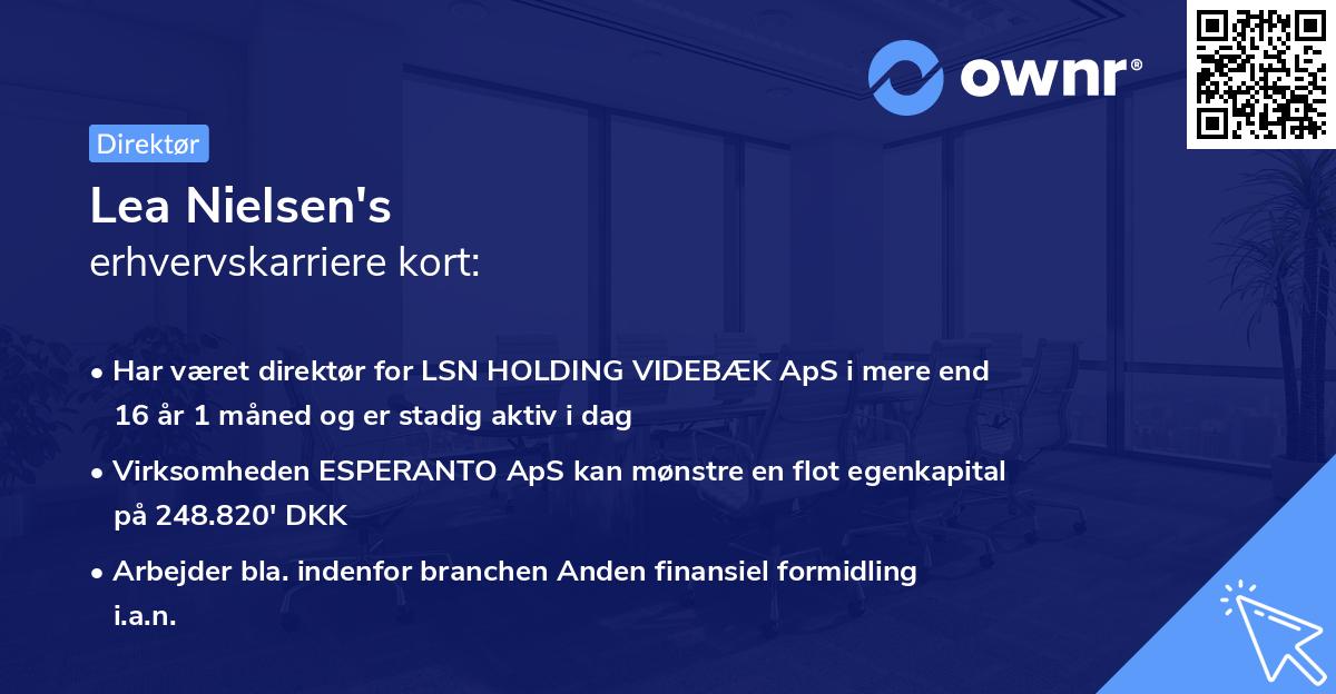 Lea Nielsen's erhvervskarriere kort