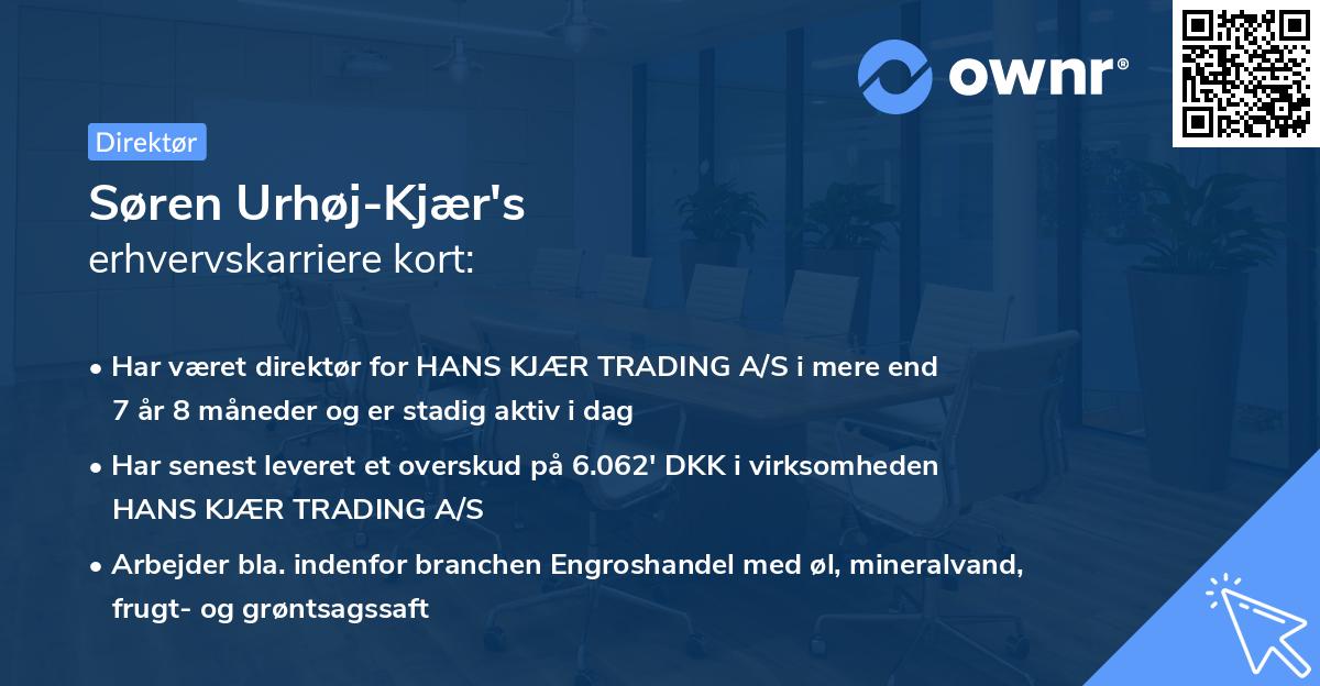 Søren Urhøj-Kjær's erhvervskarriere kort