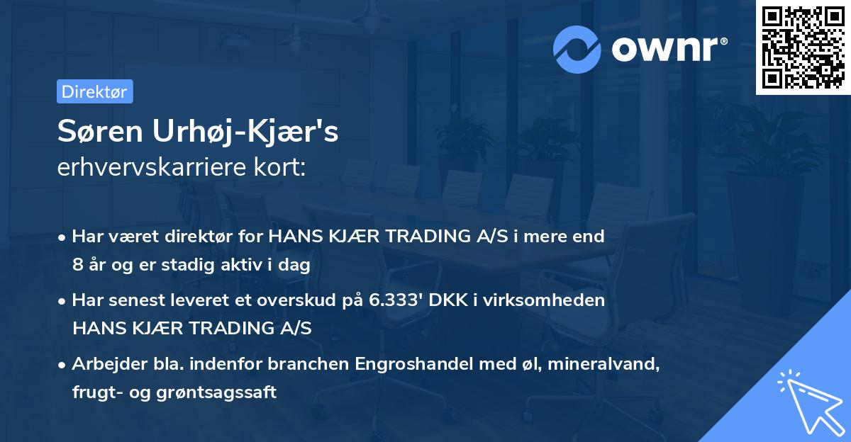 Søren Urhøj-Kjær's erhvervskarriere kort