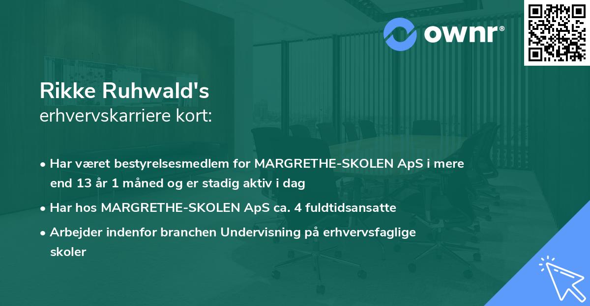 Rikke Ruhwald's erhvervskarriere kort