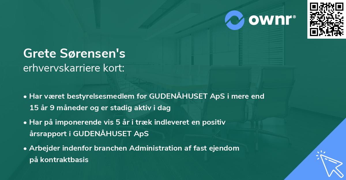 Grete Sørensen's erhvervskarriere kort