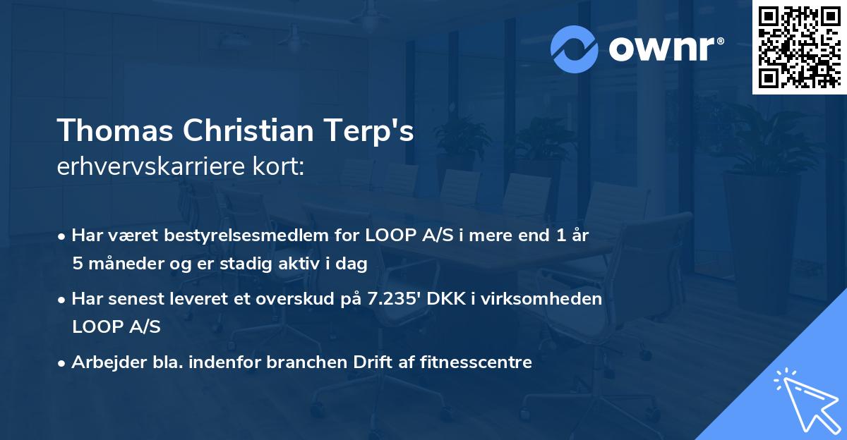 Thomas Christian Terp's erhvervskarriere kort