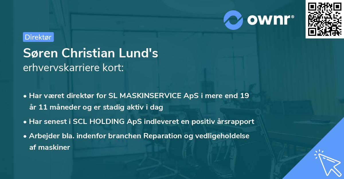 Søren Christian Lund's erhvervskarriere kort