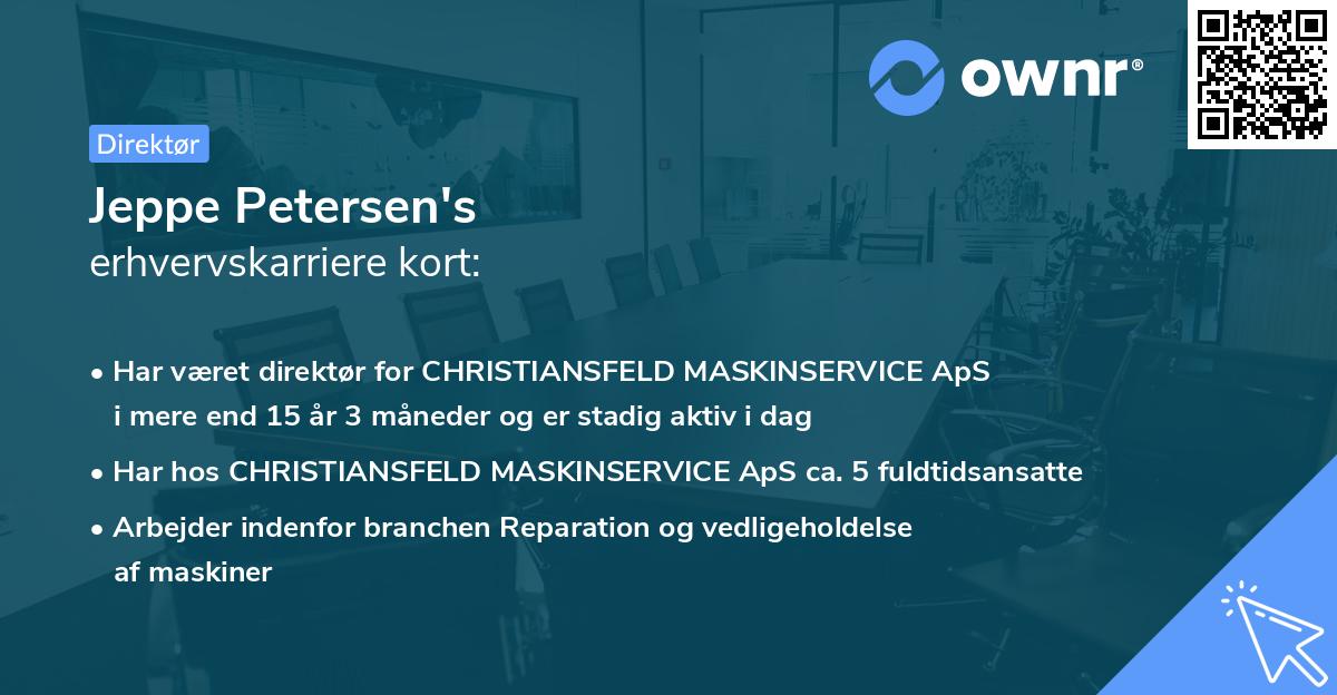 Jeppe Petersen's erhvervskarriere kort