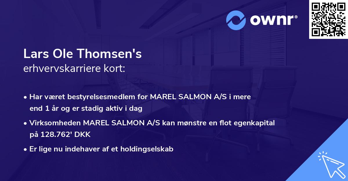 Lars Ole Thomsen's erhvervskarriere kort