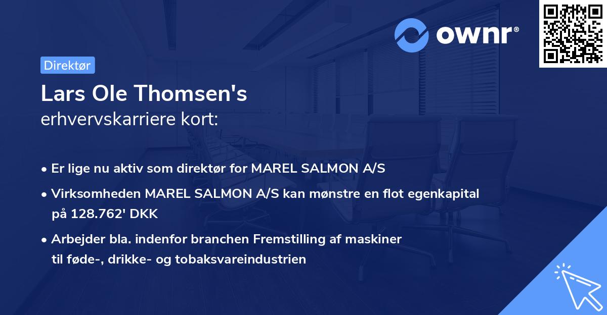 Lars Ole Thomsen's erhvervskarriere kort