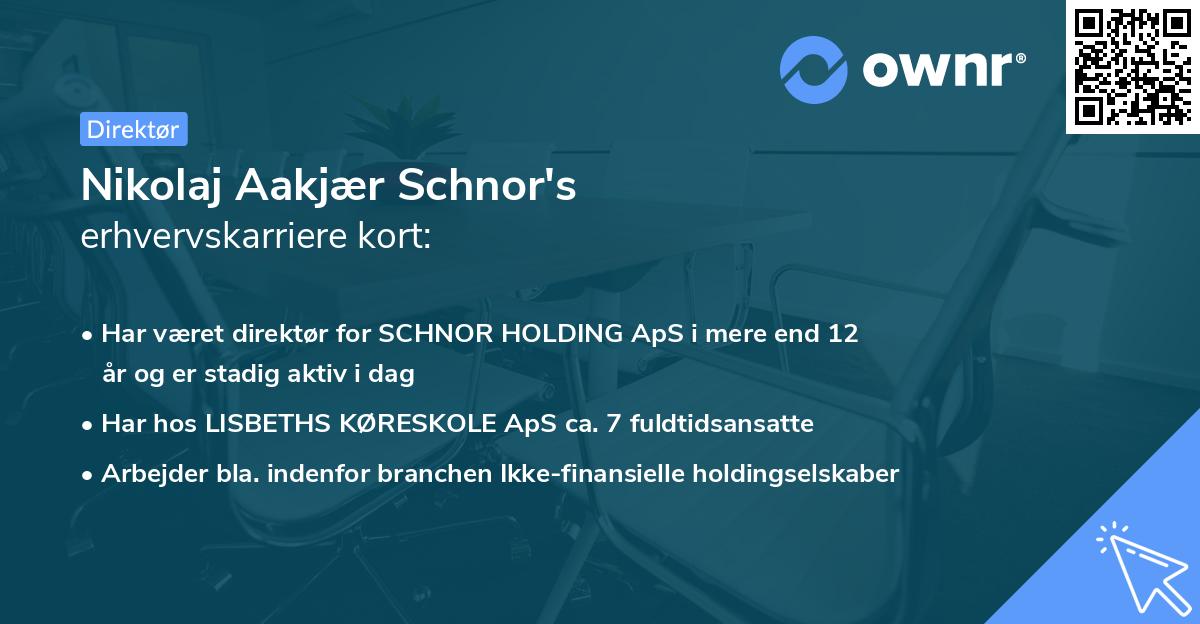 Nikolaj Aakjær Schnor's erhvervskarriere kort