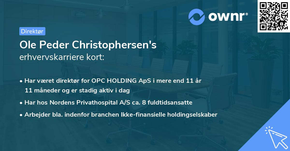 Ole Peder Christophersen's erhvervskarriere kort