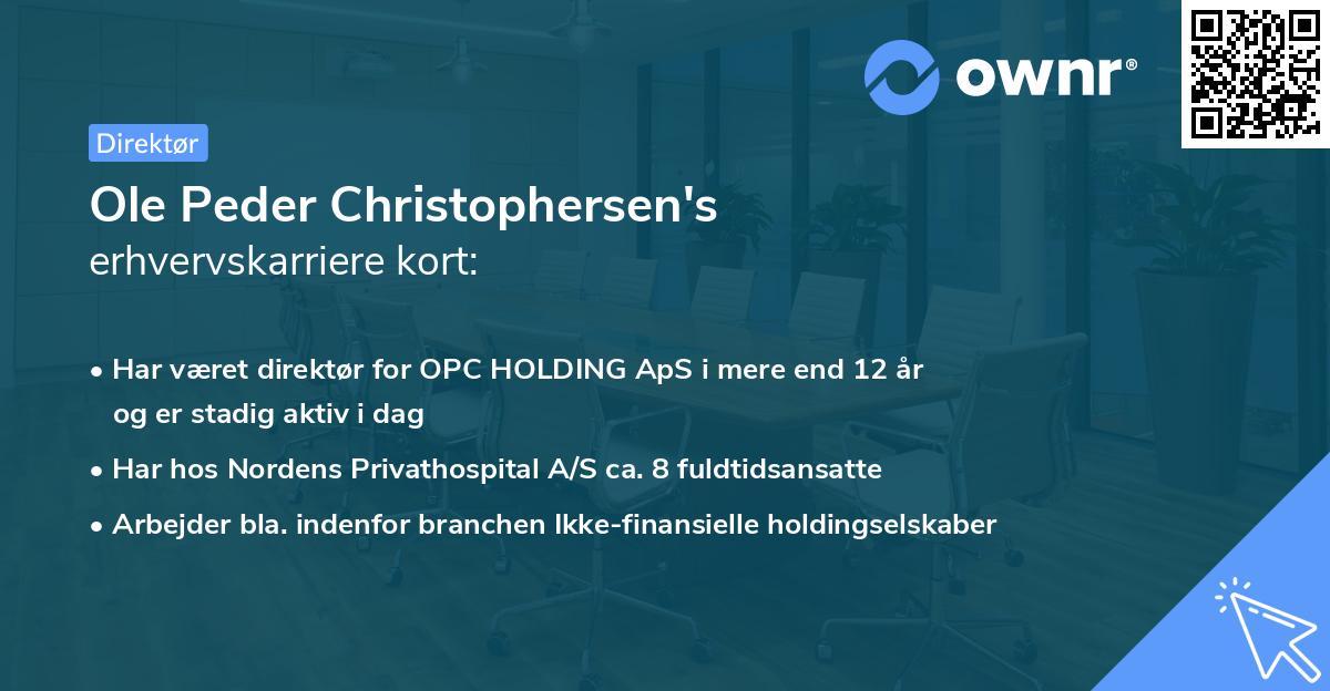 Ole Peder Christophersen's erhvervskarriere kort