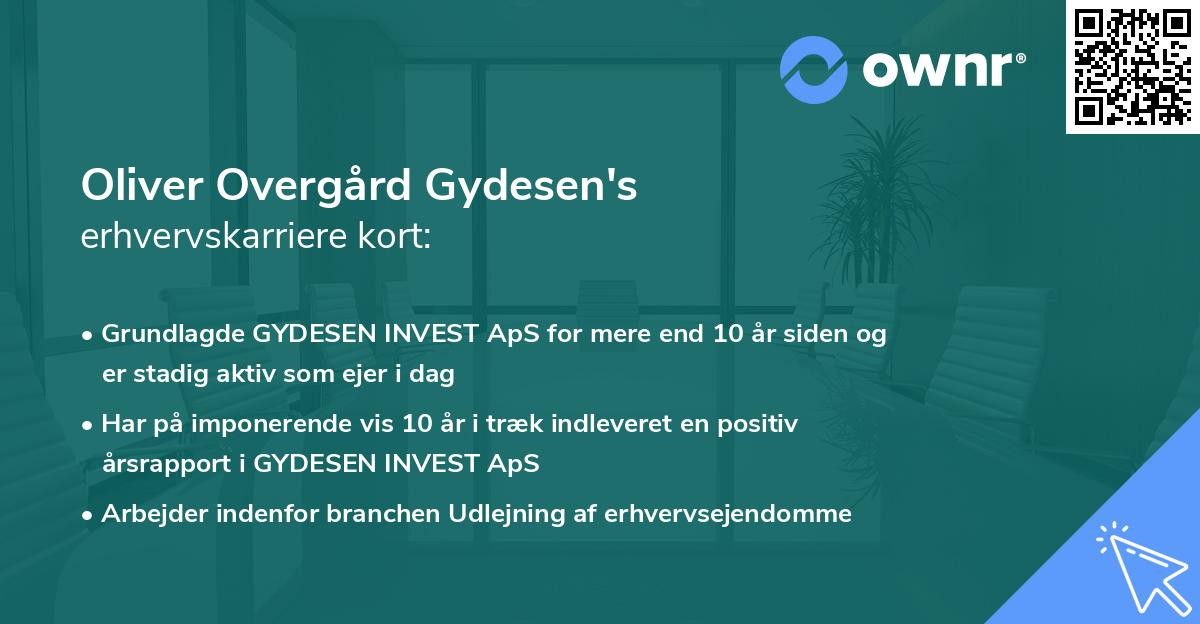 Oliver Overgård Gydesen's erhvervskarriere kort