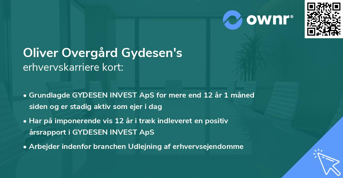 Oliver Overgård Gydesen's erhvervskarriere kort