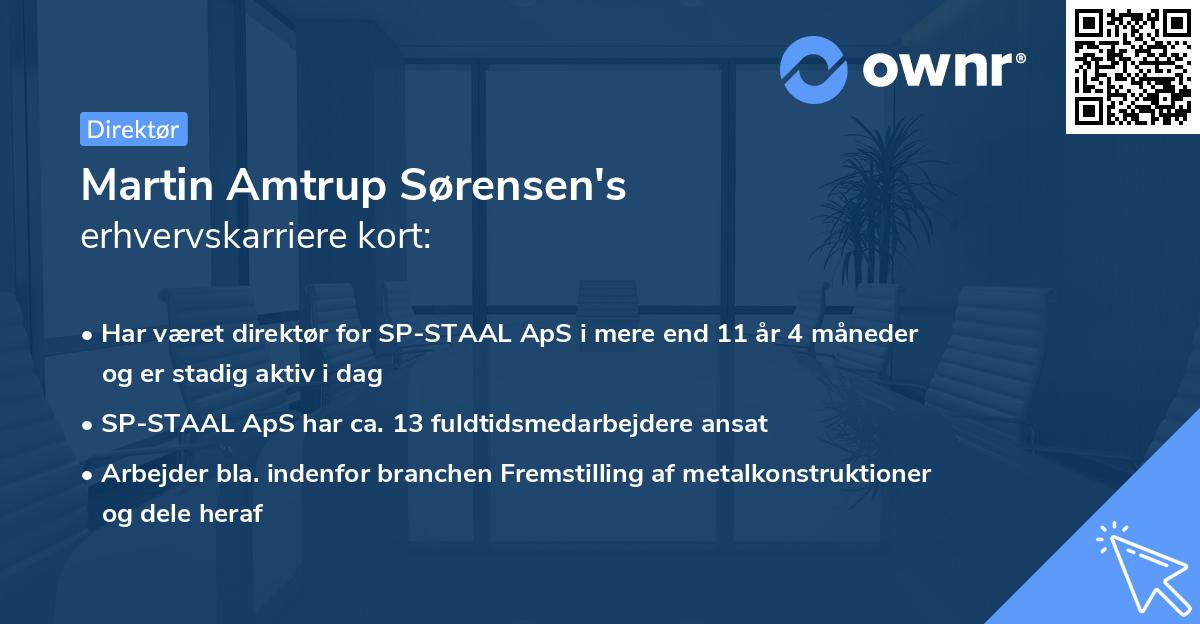 Martin Amtrup Sørensen's erhvervskarriere kort