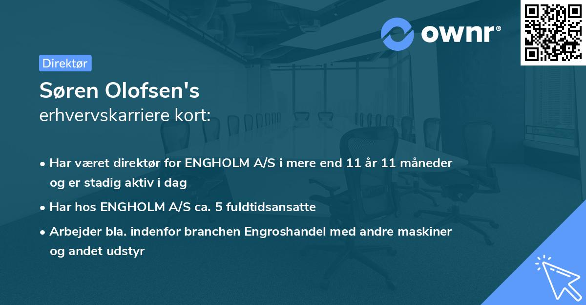 Søren Olofsen's erhvervskarriere kort