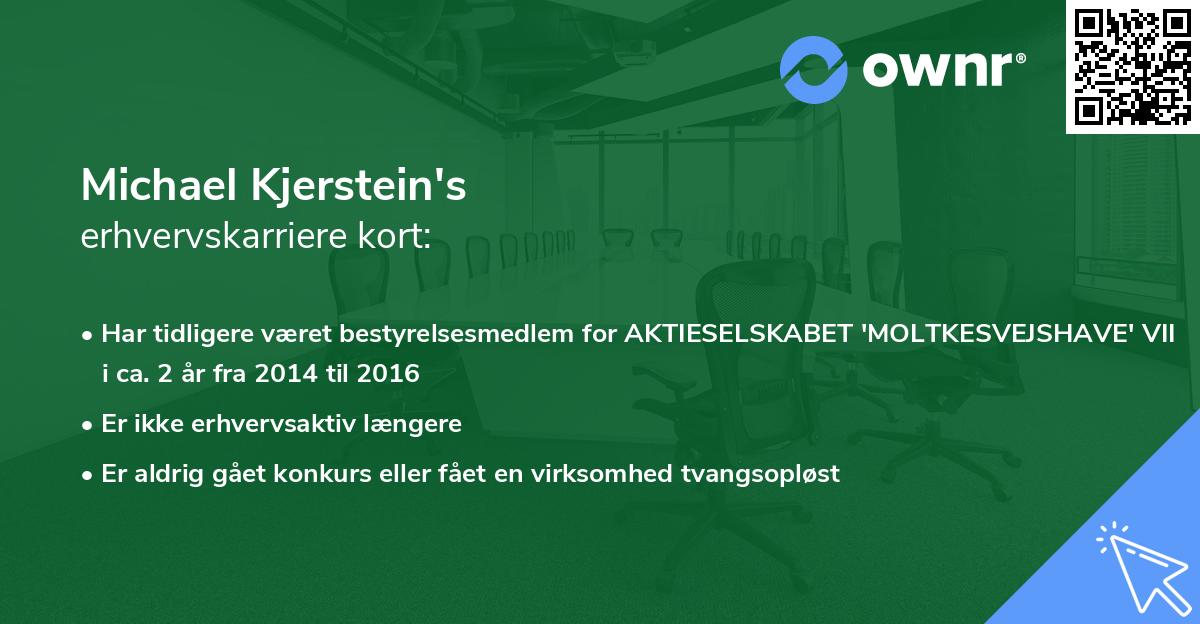 Michael Kjerstein's erhvervskarriere kort