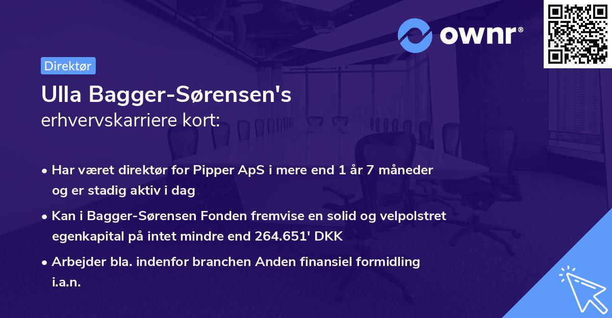Ulla Bagger-Sørensen's erhvervskarriere kort