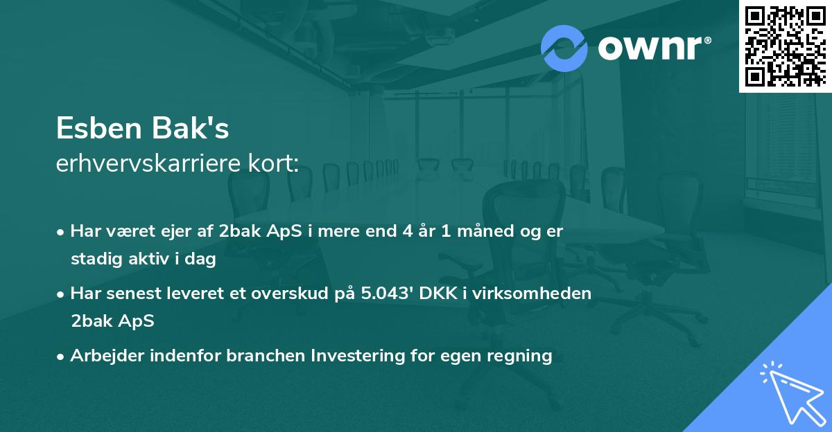 Esben Bak's erhvervskarriere kort