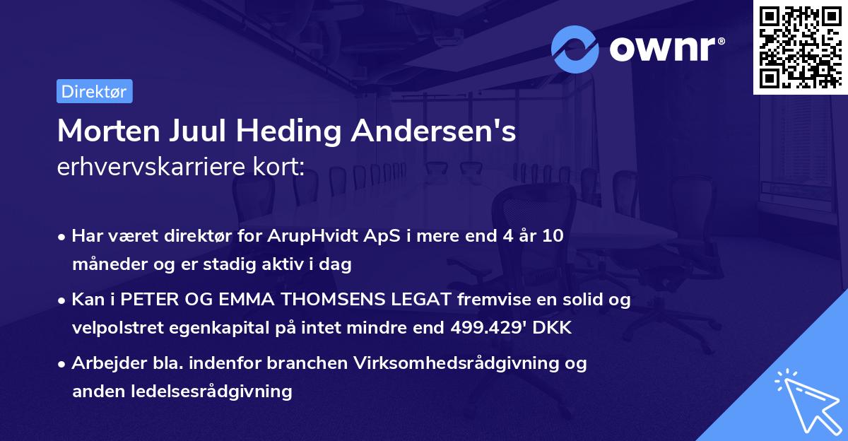 Morten Juul Heding Andersen's erhvervskarriere kort