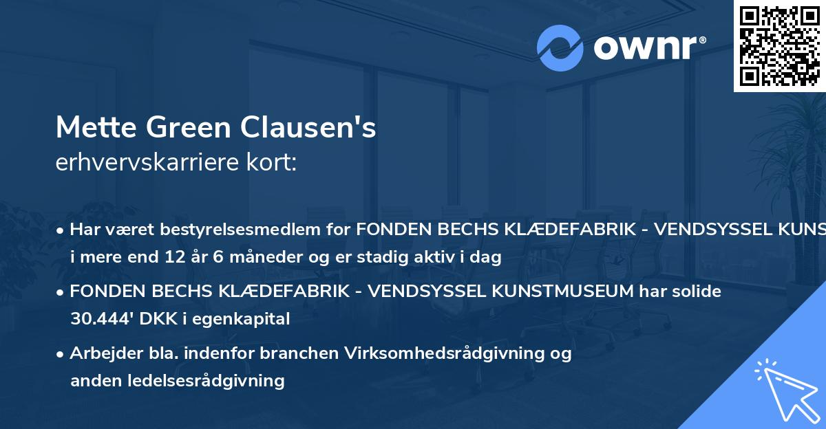 Mette Green Clausen's erhvervskarriere kort
