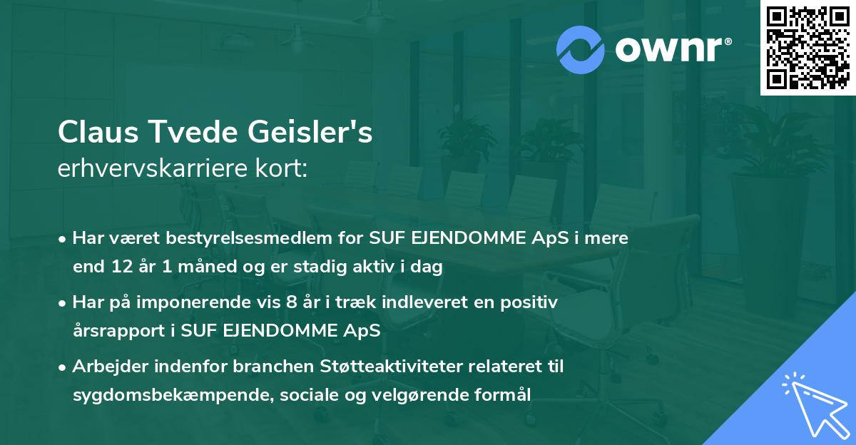 Claus Tvede Geisler's erhvervskarriere kort