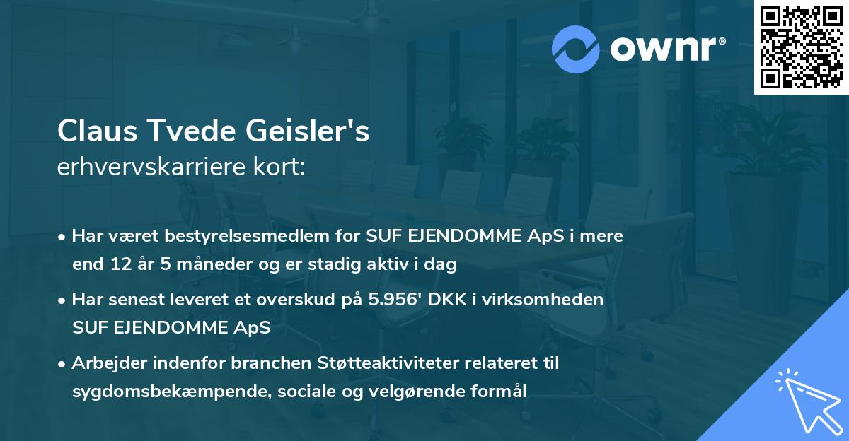 Claus Tvede Geisler's erhvervskarriere kort
