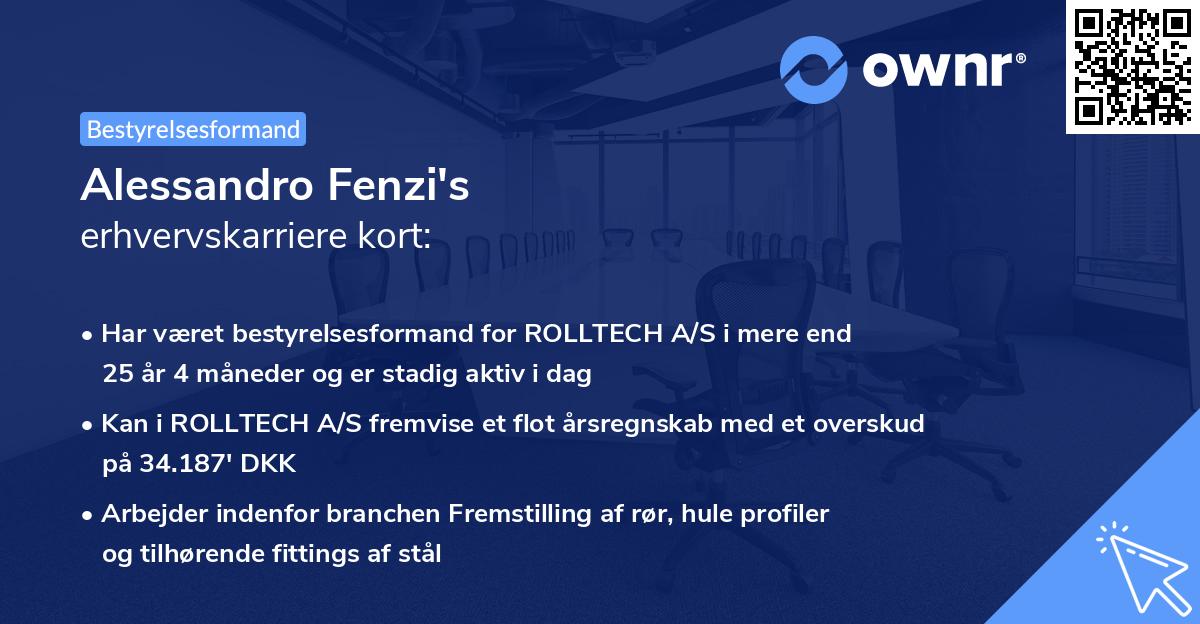 Alessandro Fenzi's erhvervskarriere kort