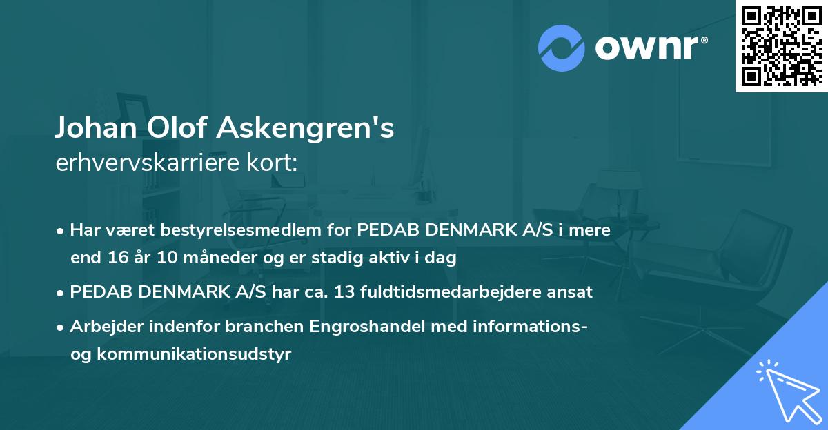 Johan Olof Askengren's erhvervskarriere kort