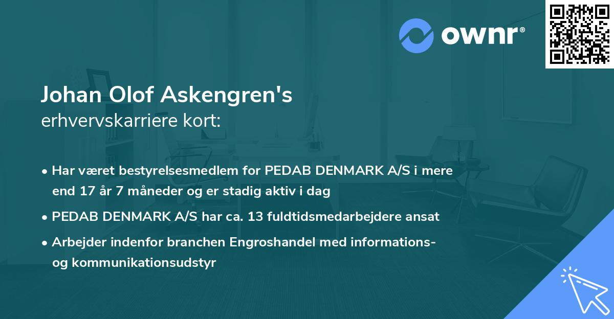 Johan Olof Askengren's erhvervskarriere kort