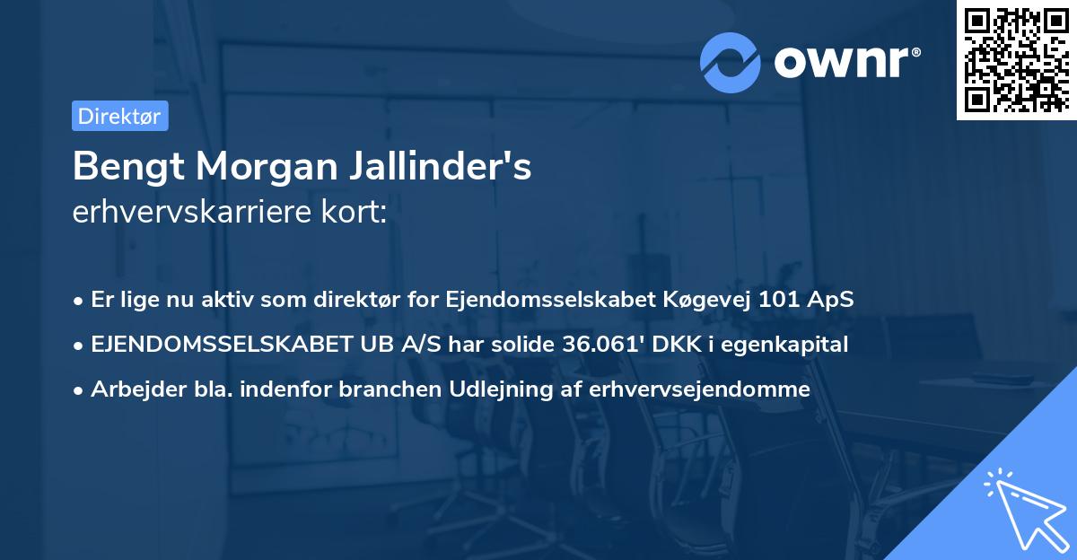 Bengt Morgan Jallinder's erhvervskarriere kort