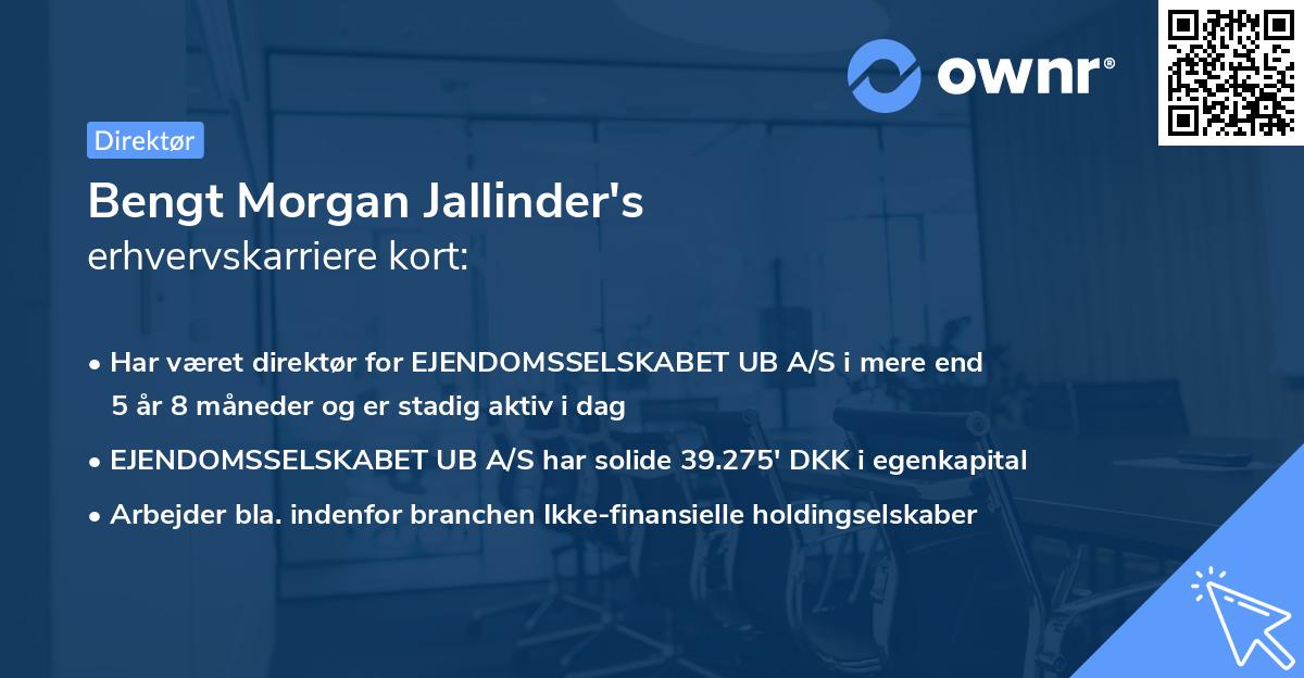 Bengt Morgan Jallinder's erhvervskarriere kort
