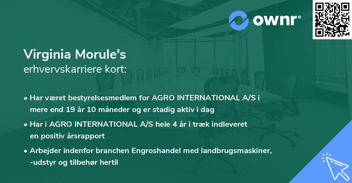 Virginia Morule's erhvervskarriere kort