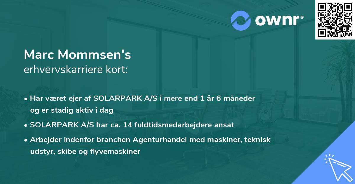 Marc Mommsen's erhvervskarriere kort