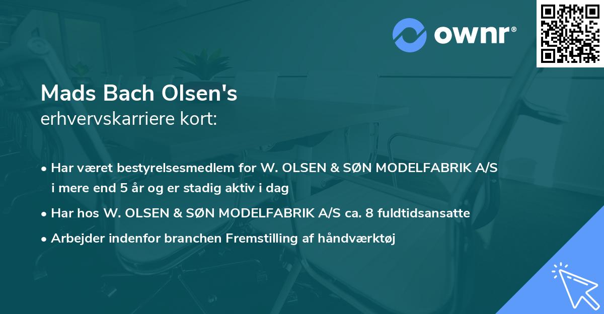 Mads Bach Olsen's erhvervskarriere kort