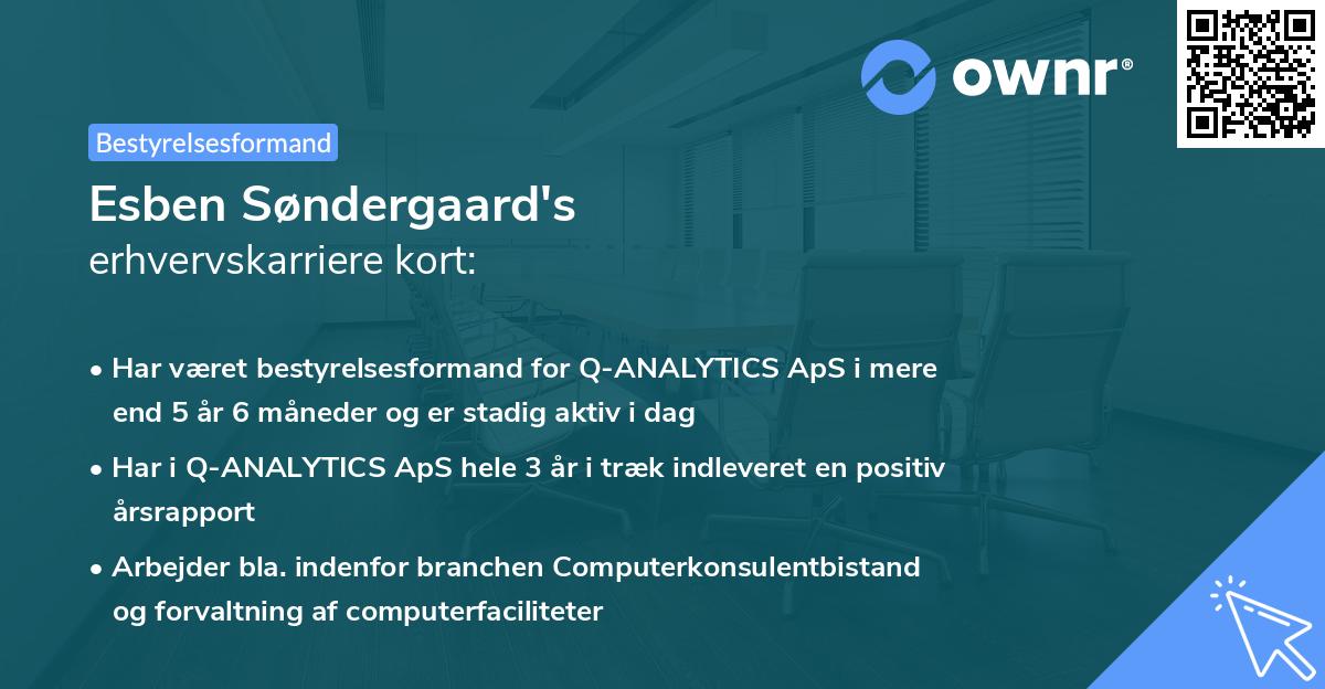Esben Søndergaard's erhvervskarriere kort