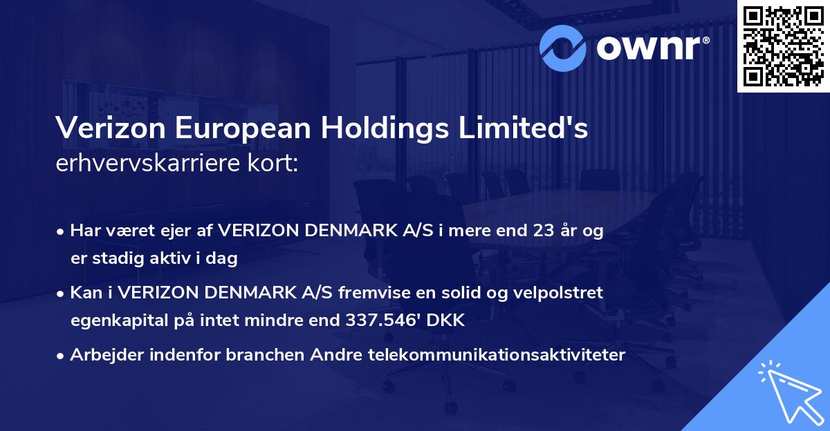 Verizon European Holdings Limited's erhvervskarriere kort