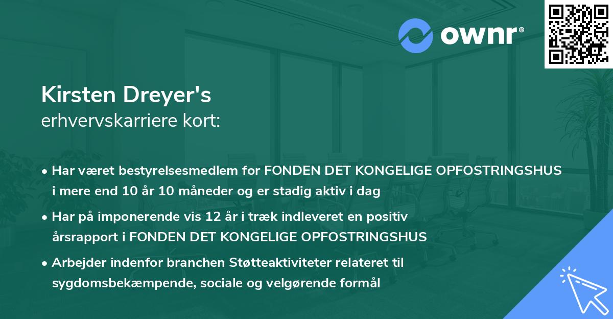Kirsten Dreyer's erhvervskarriere kort