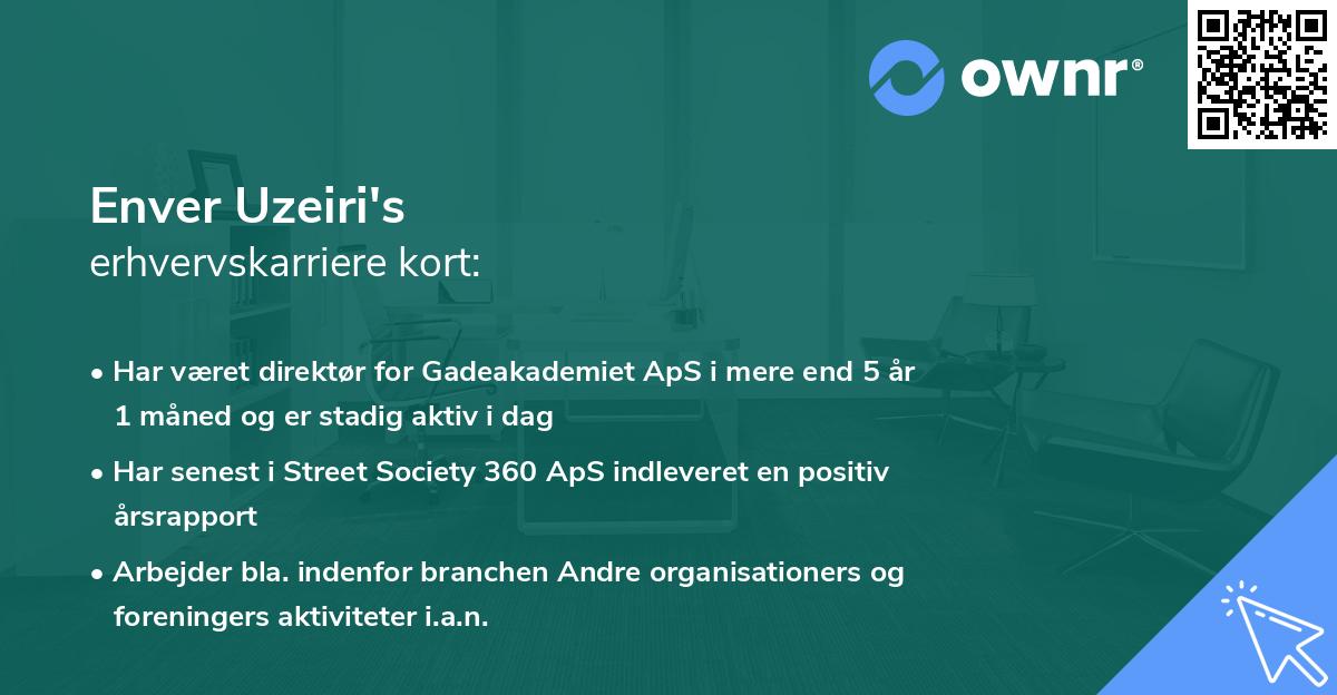 Enver Uzeiri's erhvervskarriere kort