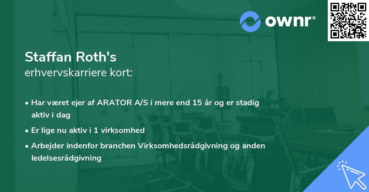 Staffan Roth's erhvervskarriere kort