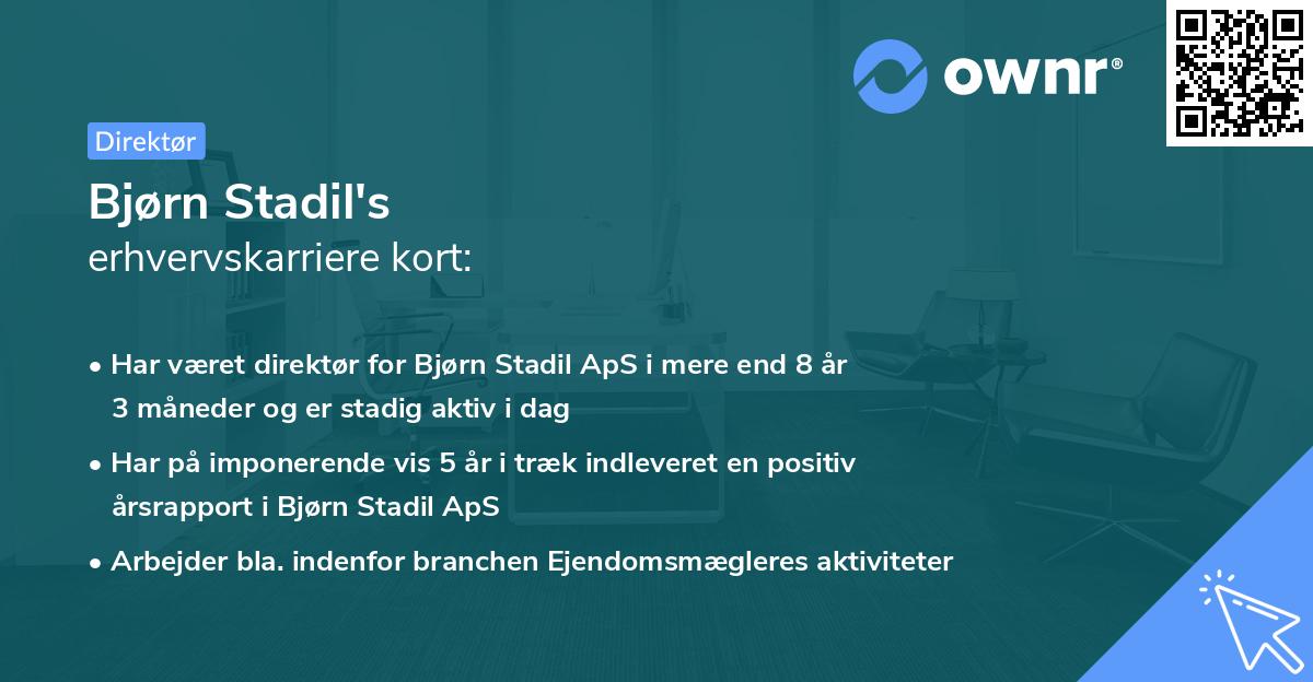 Bjørn Stadil's erhvervskarriere kort