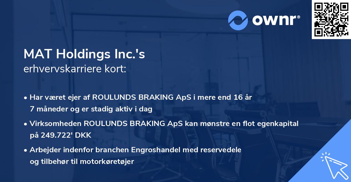 MAT Holdings Inc.'s erhvervskarriere kort