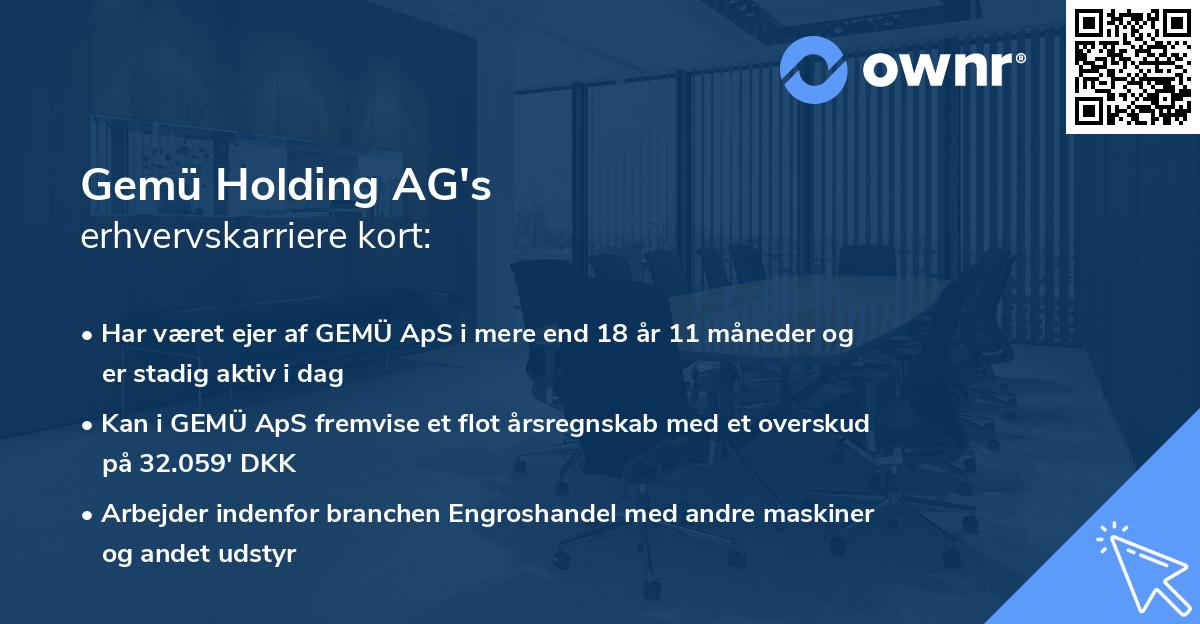 Gemü Holding AG's erhvervskarriere kort