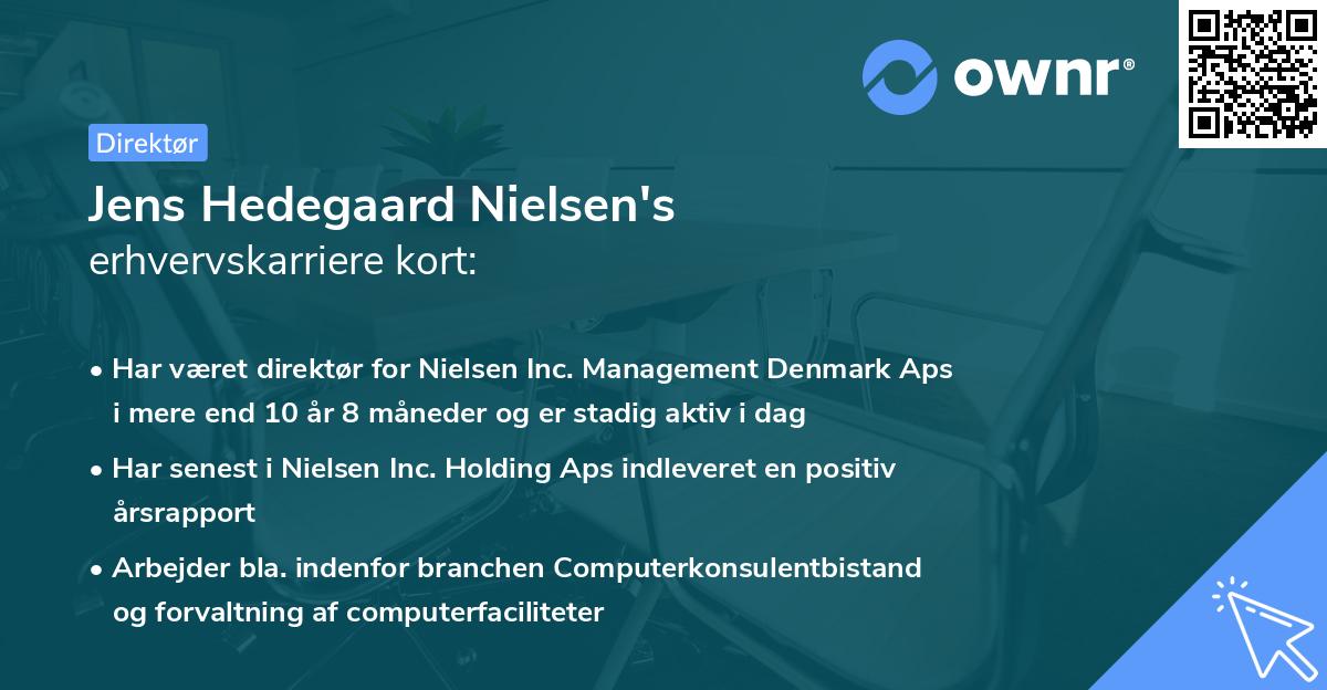 Jens Hedegaard Nielsen's erhvervskarriere kort