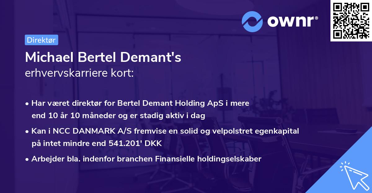 Michael Bertel Demant's erhvervskarriere kort