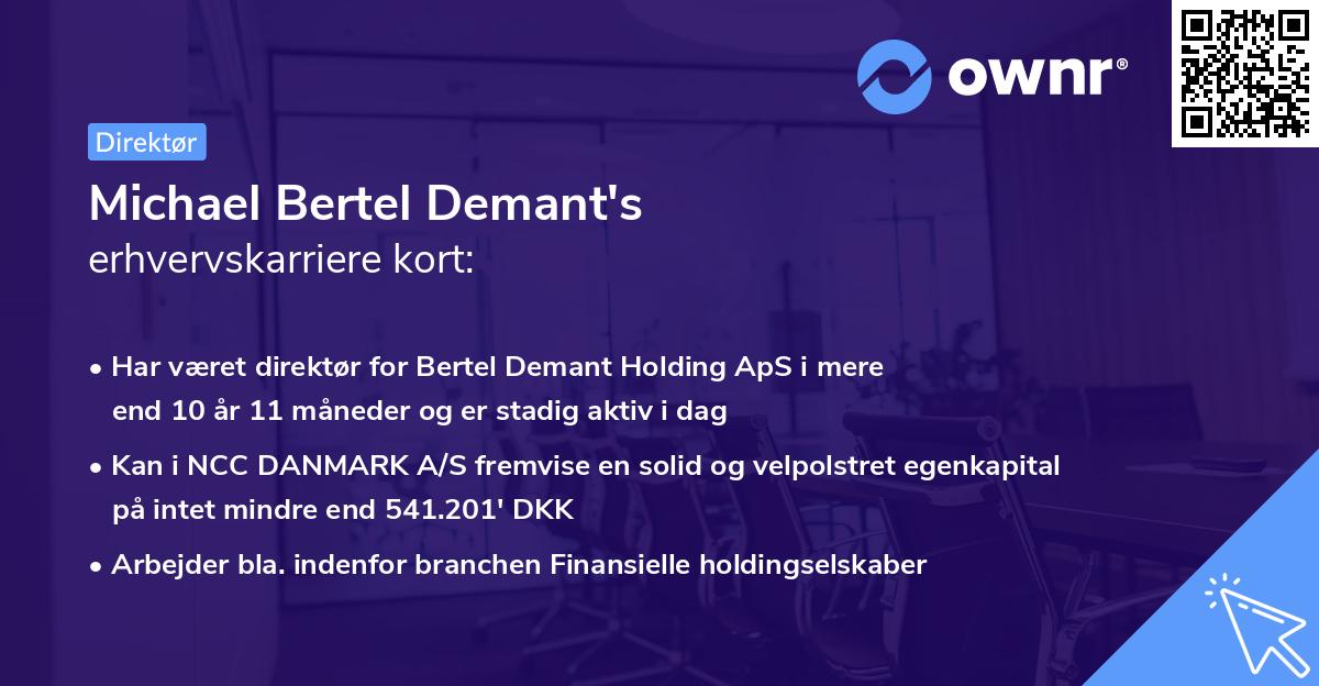 Michael Bertel Demant's erhvervskarriere kort