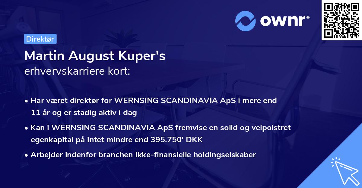 Martin August Kuper's erhvervskarriere kort