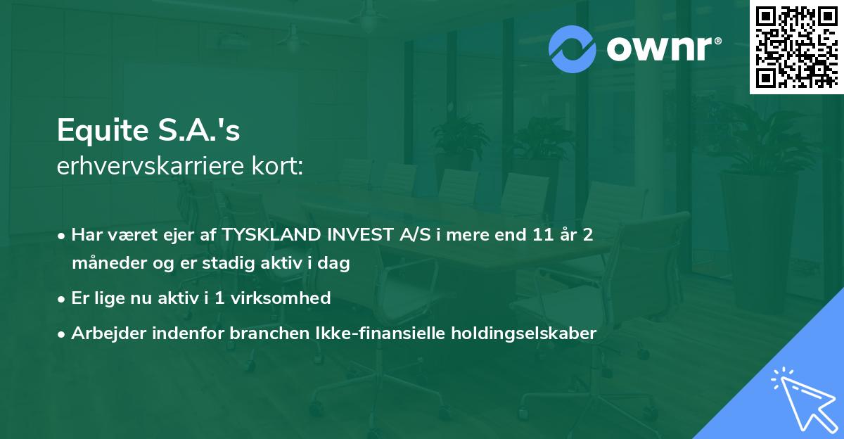 Equite S.A.'s erhvervskarriere kort