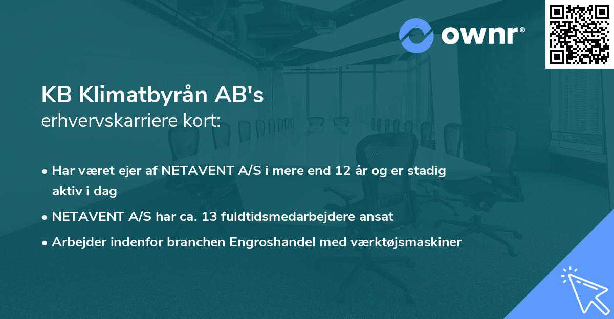 KB Klimatbyrån AB's erhvervskarriere kort