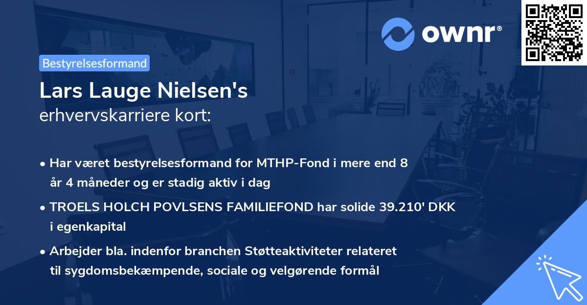 Lars Lauge Nielsen's erhvervskarriere kort