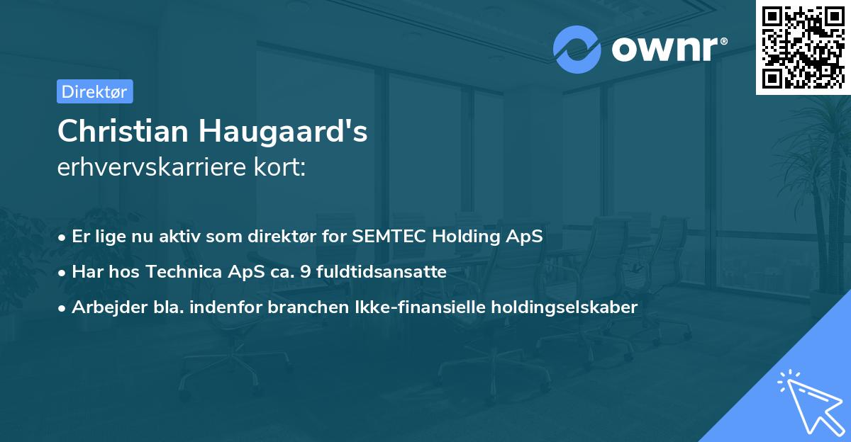 Christian Haugaard's erhvervskarriere kort